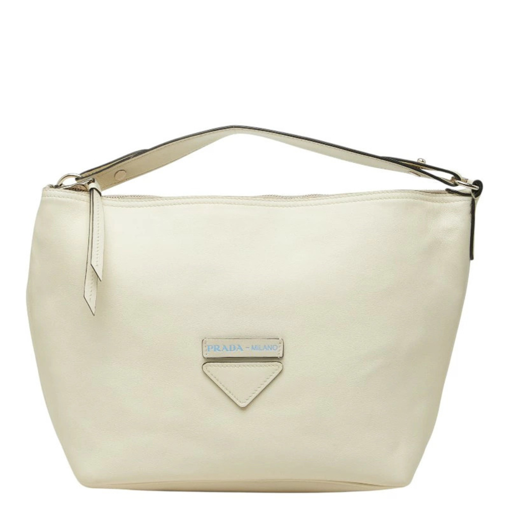 Prada Hobo Bag White Leather